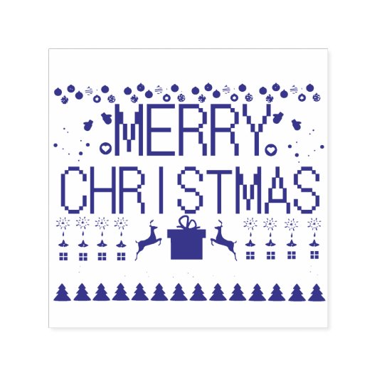 Weihnachten im hässlichen Pullover-Stil Permastempel (Design)