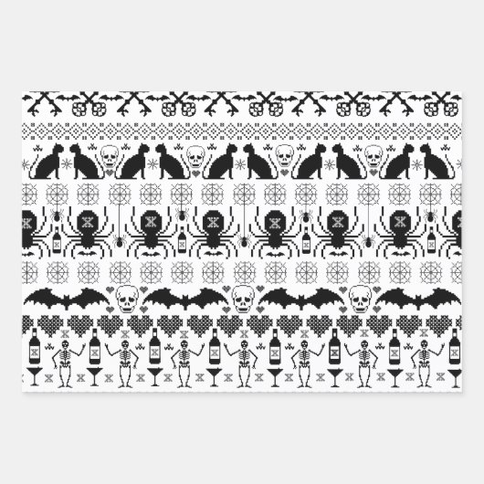 Weihnachten im hässlichen Sweater - Halloween-Prin Geschenkpapier Set (Vorderseite)
