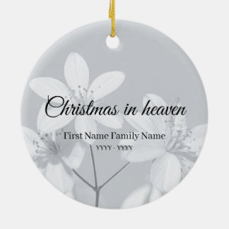 Weihnachten im Himmel Erinnerungsanhänger graue Bl Keramik Ornament