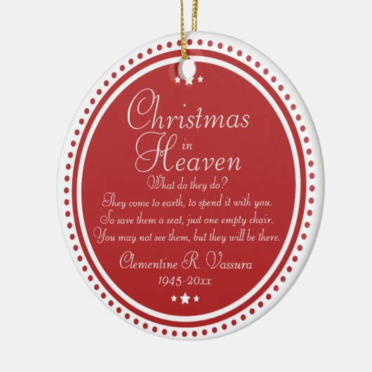 Weihnachten im Himmel - Foto Keramik Ornament (Links)