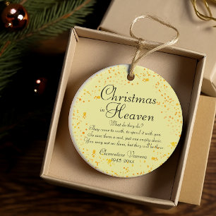 Weihnachten im Himmel Gold-Spritzer-Gedenkfoto Keramik Ornament
