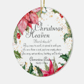 Weihnachten im Himmel Poinsettia Gold-Gedächtnis-F Keramik Ornament (Links)