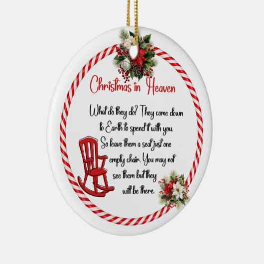 Weihnachten im Himmel Was tun sie? Keramik Ornament (Rechts)