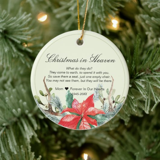 Weihnachten im Himmelsgedächtnis - Foto bewahren Keramik Ornament (Baum)