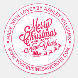 Weihnachten im Jahrgang mit Liebe Business Runder Aufkleber