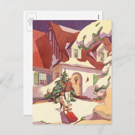 Weihnachten im Jahrtausend, Familienhaus im Schnee (Vorne/Hinten)