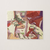 Weihnachten im Jahrtausend, Familienhaus im Schnee Puzzle (Horizontal)