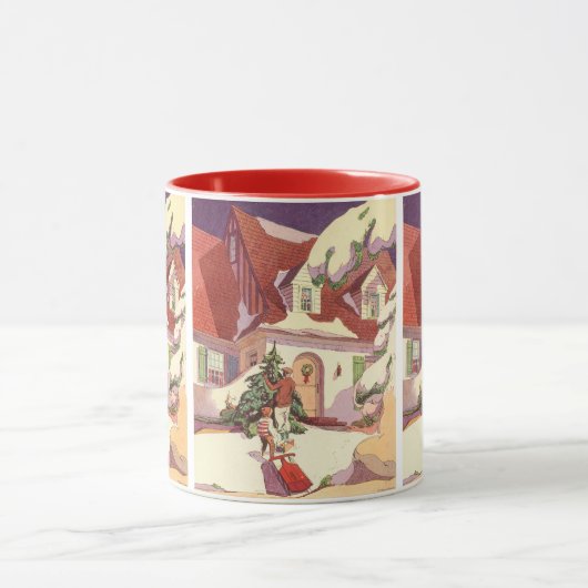 Weihnachten im Jahrtausend, Familienhaus im Schnee Tasse (Zentrum)