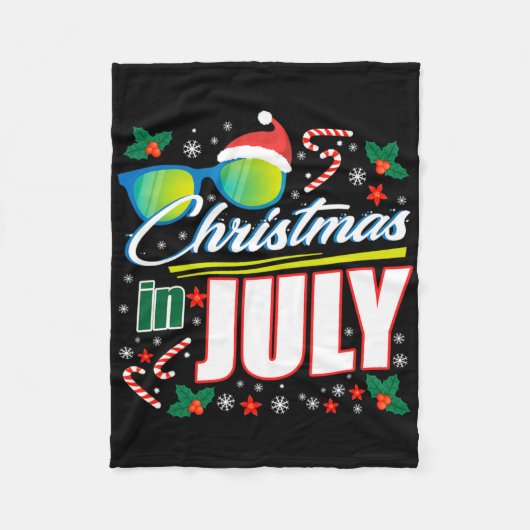 Weihnachten im Juli 1 Fleecedecke (Vorderseite)