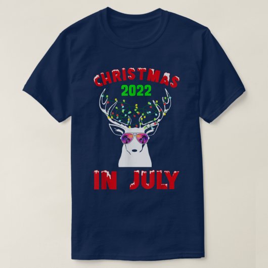 Weihnachten im Juli 2022 Reindeer Snow Merry Santa T-Shirt (Design vorne)