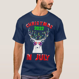 Weihnachten im Juli 2022 Reindeer Snow Merry Santa T-Shirt