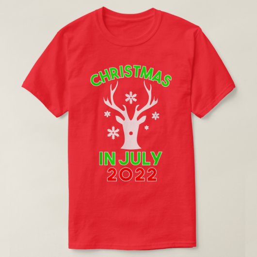 Weihnachten im Juli 2022 Reindeer Snow Merry Santa T-Shirt (Design vorne)