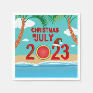 Weihnachten im Juli 2023 Watermelon Beach Serviette