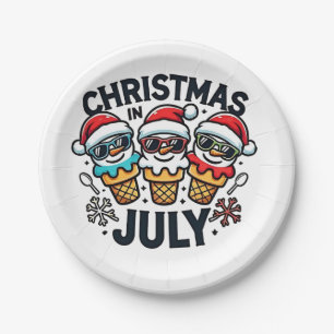 Weihnachten im Juli 4. Juli Eiscreme USA Pappteller