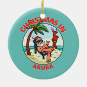 Weihnachten im Juli am Strand Aruba Keramik Ornament (Hinten)