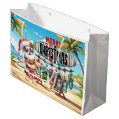 Weihnachten im Juli am Strand Große Geschenktüte (Vorderseite Schrägansicht)