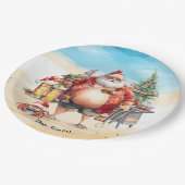 Weihnachten im Juli am Strand Pappteller (Schrägansicht)