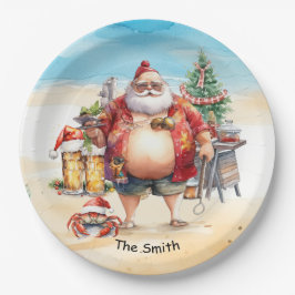 Weihnachten im Juli am Strand Pappteller