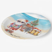 Weihnachten im Juli am Strand Pappteller (Schrägansicht)
