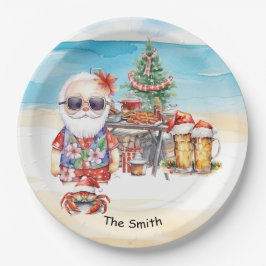 Weihnachten im Juli am Strand Pappteller