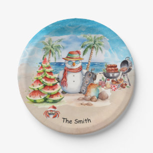 Weihnachten im Juli am Strand Pappteller