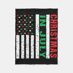 Weihnachten im Juli Amerikanische Flagge Xmas Patr Fleecedecke