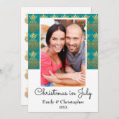 Weihnachten im Juli Ananas Fotokarte (Vorne/Hinten)