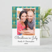 Weihnachten im Juli Ananas Fotokarte (Stehend Vorderseite)