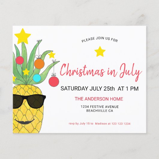 Weihnachten im Juli Ananas-Party (Vorderseite)