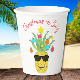 Weihnachten im Juli Ananas Tropischer Urlaub Pappbecher