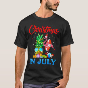 Weihnachten im Juli Ananas Weihnachtsbaum Flamingo T-Shirt