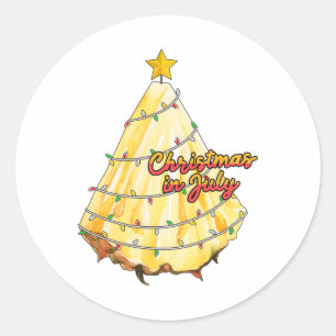 Weihnachten im Juli Ananas Weihnachtsbaum Sommer  Runder Aufkleber