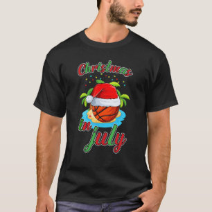 Weihnachten im Juli Basketball-Weihnachtsmannmütze T-Shirt
