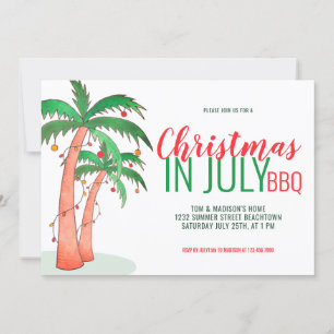 Weihnachten im Juli BBQ-Party Einladung