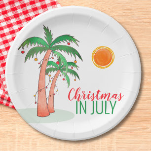 Weihnachten im Juli BBQ-Party Palmen Pappteller