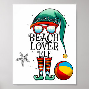 Weihnachten im Juli Beach Lover Elf passende Famil Poster