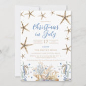 Weihnachten im Juli Beach Party Einladung (Vorderseite)