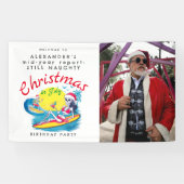 Weihnachten im Juli Beach Surf Begrüßungszeichen Banner (Horizontal)
