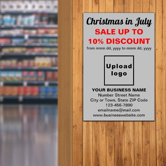 Weihnachten im Juli Business Sale Grau Poster