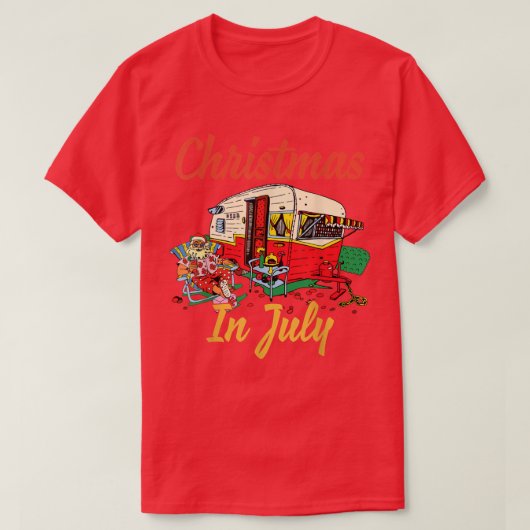 Weihnachten im Juli Camping Campingplatz T-Shirt (Design vorne)