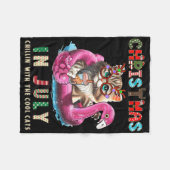 Weihnachten im Juli Chillin Cats Flamingo Float Me Fleecedecke (Vorderseite (Horizontal))