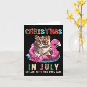 Weihnachten im Juli Chillin Cats Flamingo Float Me Karte (Gelbe Blume)