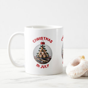 Weihnachten im Juli, Christbaumkugel-Profiteroles Kaffeetasse