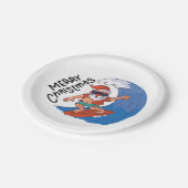 Weihnachten im Juli Classic Round Sticker Napki Pappteller (Schrägansicht)