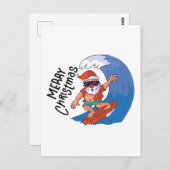 Weihnachten im Juli Classic Round Sticker Postkarte (Vorne/Hinten)
