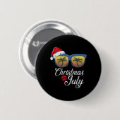 Weihnachten im Juli Cooler Hawaiianischer Strand S Button (Vorne & Hinten)