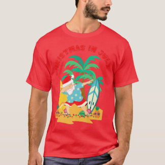 Weihnachten im Juli Dabbing Santa Tropical Beach S T-Shirt