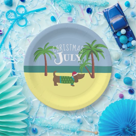 Weihnachten im Juli Dackel Party Pappteller (Party)
