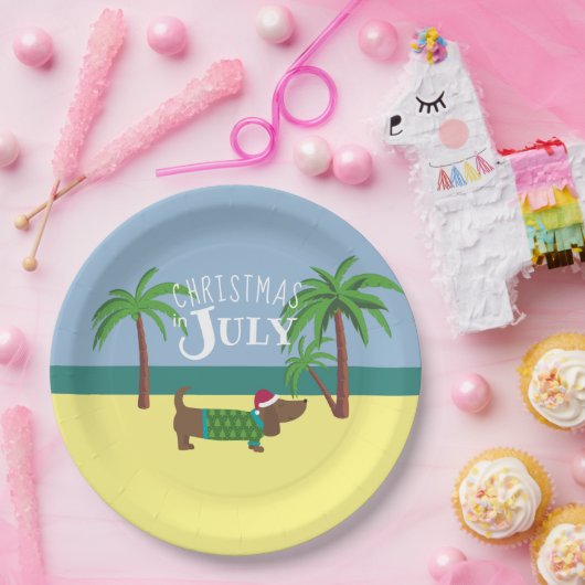Weihnachten im Juli Dackel Party Pappteller (Party)