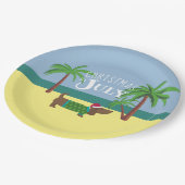 Weihnachten im Juli Dackel Party Pappteller (Schrägansicht)